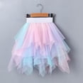 thumbnail image 1 of BLTIBY Girls Lace Tutu Skirt Elastic Waist Layered Tulle Color Blocked Irregular Ballet Dance Skirts for Toddler Kids Children Blue 3-4 Years, 1 of 9