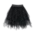 thumbnail image 1 of BLTIBY Girls Lace Tutu Skirt Elastic Waist Layered Tulle Sequin Irregular Ballet Dance Skirts for Toddler Kids Children Black 7-8 Years, 1 of 5