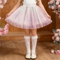 thumbnail image 1 of BLTIBY Girls Layered A-Line Tutu Skirts Versatile Puffy Tulle Skirt Cute Star Rainbow Color Ballet Dance Skorts Purple 5-6 Years, 1 of 9