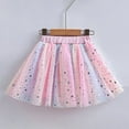 thumbnail image 1 of BLTIBY Girls Layered Rainbow Tutu Skirts Summer Star Printed Ruffle Mesh Tiered Clubwear Skirt Fashion Pink 11-12 Years, 1 of 3
