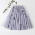 thumbnail image 1 of BLTIBY Girls Long Tutu Tulle Skirts Princess Elastic High Waist A-line Mesh Skirts for Birthday Party Soft Pleated Skirt Cute 3-11 Years Gray 3-4 Years, 1 of 5