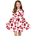 thumbnail image 1 of BLTIBY Girls Valentine's Day Dress Long Sleeve Round Neck Toddler Printed Spring Fall A-Line Flowy Swing Pleated Dresses Watermelon Red 4-5 Years, 1 of 7