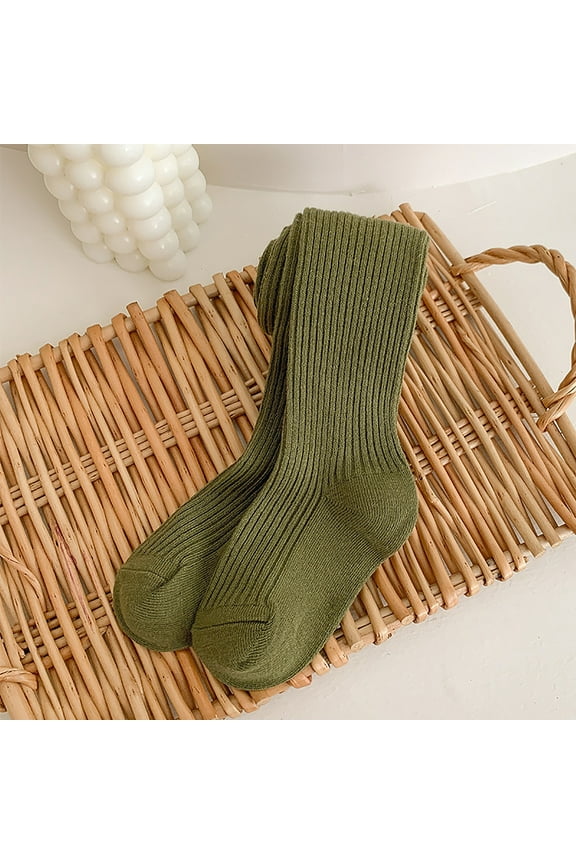 Girls Winter Fleece Lined Tights Solid Color Toddler Infant Thick Thermal Tights Bottom Leggings Army Green M