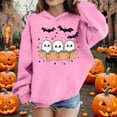 thumbnail image 1 of BLTIBY Halloween Sweatshirts Hoodies for Toddler Girl Boy Fall Winter Printed Long Sleeve Tops Comfy Pullover Blouse for Kids Pink 2 7-8 Years, 1 of 9