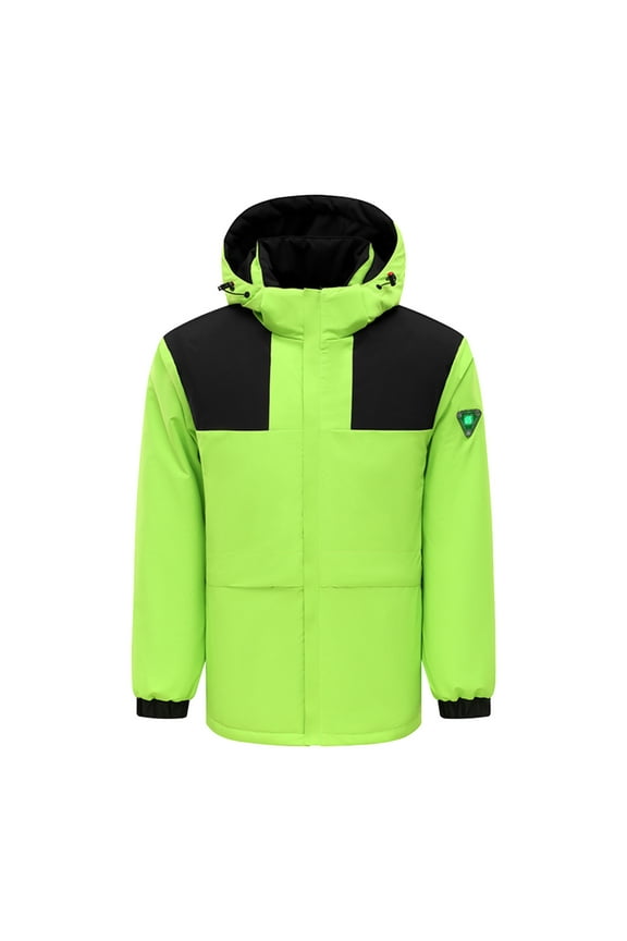 Heated Punching Jacket for Men Women, Lightweight 4 Heating Areas Jackets Hoodies Long Sleeve Winter Casual Plus Size Coat with Pockets Green 5XL