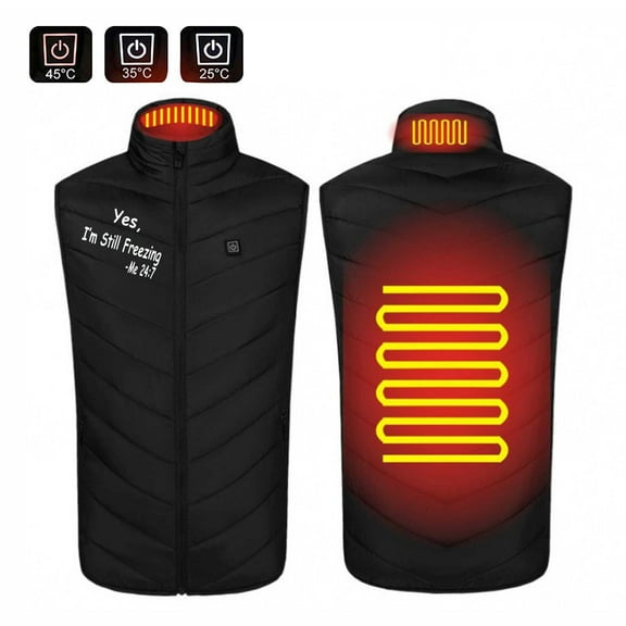 BLTIBY Heated Vests for Men Women, 2 Heating Zones Vest (Battery Pack Not Included) Winter Lightweight Casual Warm Sleeveless Jacket with Pockets 2024 Black 2 XL
