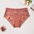 thumbnail image 1 of BLTIBY High Waist Triangle Panties for Women Tummy Control Solid Color Lace Briefs Comfortable Breathable Plus Size Underpant Pink S, 1 of 3