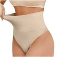 thumbnail image 1 of BLTIBY High Waisted Shapewear for Women Tummy Control Honeycomb Thong Underwear Seamless Butt Lifter Body Shaper Beige M, 1 of 4