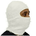 thumbnail image 1 of BLTIBY Hot Distressed Balaclava Ski Face Mask Full Face Knitted Hood Cover Winter Windproof Neck Warmer Hat for Adults White Free Size, 1 of 2