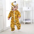 thumbnail image 1 of BLTIBY Infant Baby Boys Girls Animal Junmpsuits Fleece Flannel Winter Hooded Rompers Scarf Sets Toddler Pajamas Warm Comfortable Clothes Yellow 18-24 Months, 1 of 9