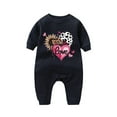 thumbnail image 1 of BLTIBY Infant Baby Girls Boys Jumpsuit Valentine's Day Heart Printed Fall Spring Long Sleeve Romper Newborn Casual Fashion Outfit One Piece Clothes Black 6-9 Months, 1 of 3