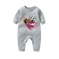 thumbnail image 1 of BLTIBY Infant Baby Girls Boys Jumpsuit Valentine's Day Heart Printed Fall Spring Long Sleeve Romper Newborn Casual Fashion Outfit One Piece Clothes Gray 12-18 Months, 1 of 3