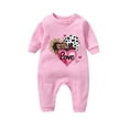 thumbnail image 1 of BLTIBY Infant Baby Girls Boys Jumpsuit Valentine's Day Heart Printed Fall Spring Long Sleeve Romper Newborn Casual Fashion Outfit One Piece Clothes Pink 6-9 Months, 1 of 3