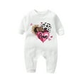thumbnail image 1 of BLTIBY Infant Baby Girls Boys Jumpsuit Valentine's Day Heart Printed Fall Spring Long Sleeve Romper Newborn Casual Fashion Outfit One Piece Clothes White 9-12 Months, 1 of 3