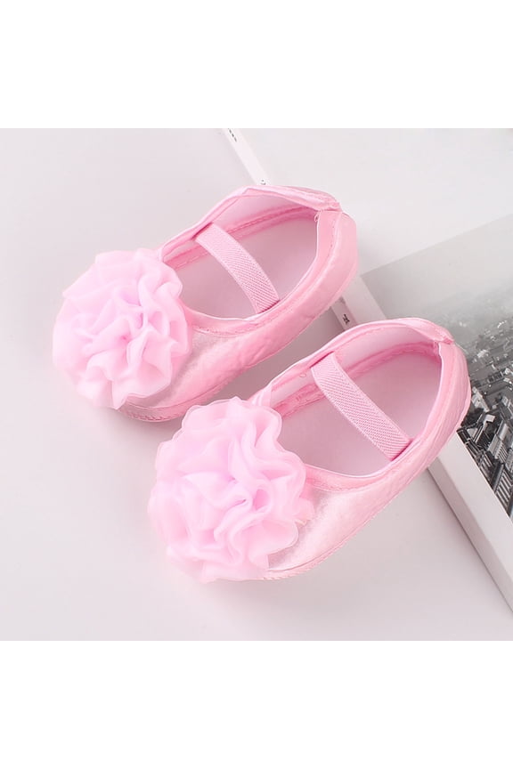 Infant Baby Girls Loafers Flats Autumn Princess Soft Sole Lace Shoe Non-Slip Rubber Sole Mary Shoes Lightweight Cute Wedding Dress Shoes Pink 2-4 Month