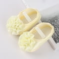 thumbnail image 1 of BLTIBY Infant Baby Girls Loafers Flats Autumn Princess Soft Sole Lace Shoe Non-Slip Rubber Sole Mary Shoes Lightweight Cute Wedding Dress Shoes Yellow 4-6 Month, 1 of 5