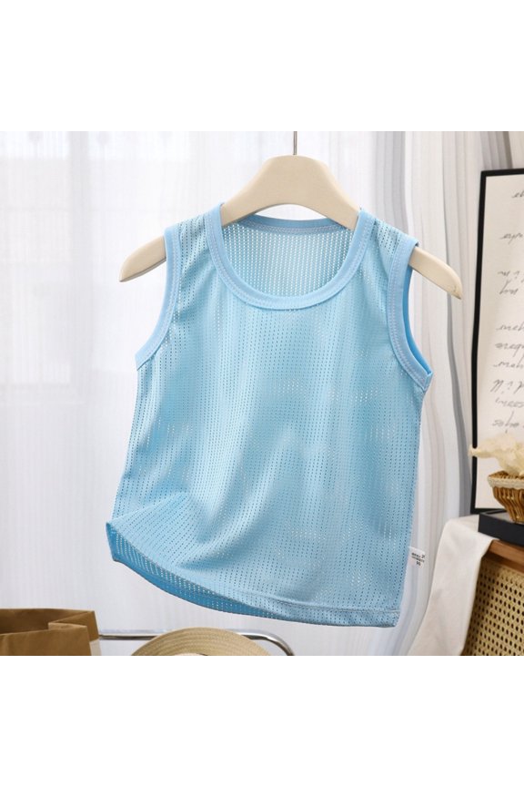 Kids Boys Tank Top Pinnies Training Jersey Mesh Sports Vest Breathable Quick Dry Toddler Lightweight Athletic Vest