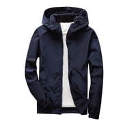 Kids Rain Jacket Boys Girls Waterproof Hooded Raincoats Fashion Lightweight Windbreaker Fall Zip Jackets with Pockets Navy 11-12Years