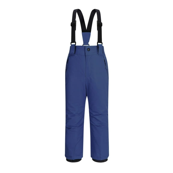 BLTIBY Kids Snow Bibs Overalls Boys Girls Waterproof Windproof Snow Pants Warm Insulated Skiing Snowboard Winter Snowsuits with Pockets Navy 14-15Years