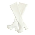 thumbnail image 1 of BLTIBY Knee High Boots for Women Pointed Toe Tall Boots Chunky High Heel Long Boots Dress Fashion Boots Shoes White 37, 1 of 5