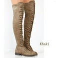 thumbnail image 1 of BLTIBY Knee High Boots for Women Round Toe Lace Up Tall Boots Stiletto High Heel Long Boots Dress Fashion Boots Shoes Khaki 35, 1 of 4