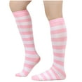 thumbnail image 1 of BLTIBY Knee High Striped Socks for Women Men Long Cotton Warm Tube Sports Thigh High Socks Tall Stockings for Outdoor Pink 2 Free Size, 1 of 2
