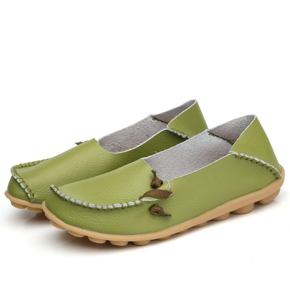 BLTIBY Loafers for Women Penny Shoes Comfortable Slip On Casual Ladies Fashion Moccasins Lightweight Round Toe Driving Flats Boat Shoes Green 40
