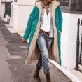 thumbnail image 1 of BLTIBY Long Puffer Jacket for Women Hooded Winter Reversible Zip Up Padded Down Jackets Thicken Warm Shearling Fleece Long Coats Parka with Pockets Mint Green 5XL, 1 of 6