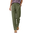 thumbnail image 1 of BLTIBY Lounge Pants for Women Elastic Waist Joggers Loose Fit Tapered Ankle Bottoms Casual Comfy Travel Pants with Pockets Army Green M, 1 of 6