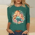 thumbnail image 1 of BLTIBY Mama Shirts for Women Mothers Day Mommy Mom Graphic Short Sleeve Round Neck T Shirts Casual Pullover Tops Tee Gifts Green S, 1 of 5