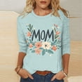 thumbnail image 1 of BLTIBY Mama Shirts for Women Mothers Day Mommy Mom Graphic Short Sleeve Round Neck T Shirts Casual Pullover Tops Tee Gifts Light Blue XXL, 1 of 5