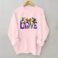 thumbnail image 1 of BLTIBY Mardi Gras Sweatshirts for Women Carnival Print Crew Neck Long Sleeve Loose Soft Comfy Fashion Pullover Tops 2025 Pink M, 1 of 4