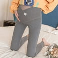 thumbnail image 1 of BLTIBY Maternity Leggings for Women Winter Autumn Warm Pregnancy Pants with Pockets Over the Belly Thermal Yoga Bottom Pants Dark Gray L, 1 of 9