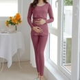 thumbnail image 1 of BLTIBY Maternity Nursing Pajama Set for Women Solid Colour Long Sleeve Top & Pants Breastfeeding Sleepwear Double Layer Pregnancy Purple XXL, 1 of 8