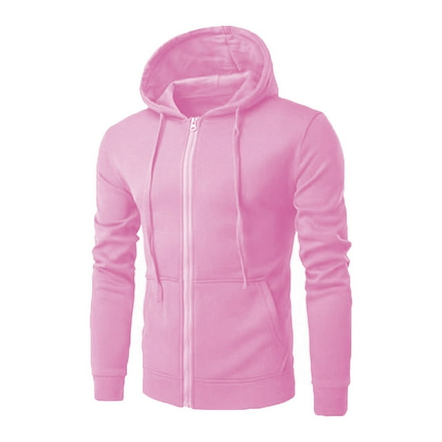 BLTIBY Men Sweatshirt Jacket Hoodies Winter Autumn Solid Color Zip Up