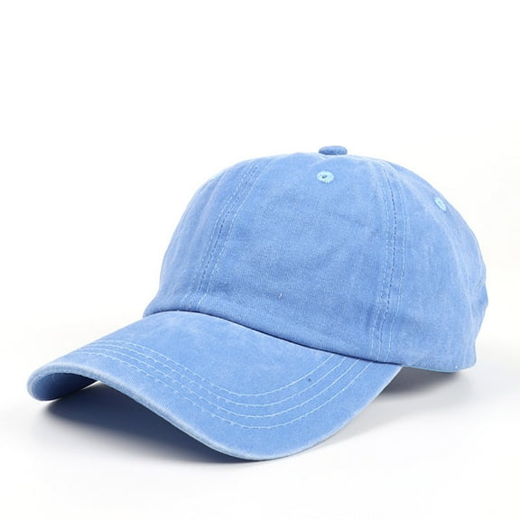 BLTIBY Men Women Washed Cotton Denim Baseball Cap Vintage Unstructured Trucker Hat Adjustable Dad Hat for Outdoor Daily Light Blue Free Size
