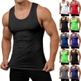 thumbnail image 1 of BLTIBY Men's Gym Workout Tank Tops Soft Lightweight Sleeveless Muscle Shirts for Beach Athletic Wear Blue L, 1 of 9