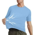 thumbnail image 1 of BLTIBY Men's Quick Dry Shirts Solid Color Round Neck Short Sleeve Spring Summer Moisture Wicking Sun Protection Performance T-Shirt Casual Workout Sky Blue L, 1 of 5