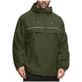 thumbnail image 1 of BLTIBY Men's Rain Jacket Waterproof Lightweight Windbreaker Hood Full-Zip Raincoat with Pockets Hiking Golf Travel Army Green XL, 1 of 6