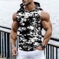 thumbnail image 1 of BLTIBY Men's Tank Tops Sleeveless Gym Training Pullover Camo Hooded Workout Bodybuilding Muscle T Shirt Black 2 XL, 1 of 9