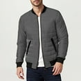 thumbnail image 1 of BLTIBY Men's Winter Puffer Jacket Solid Color Full Zip Stand Collar Coat Casual Fashion Quilted Overcoat with Pockets Gray S, 1 of 8