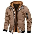 thumbnail image 1 of BLTIBY Mens Bomber Jacket Fall Winter Solid Color Lightweight Full Zip Light Windbreaker Casual Stylish Golf Coat Outwear Khaki 3XL, 1 of 4