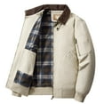 thumbnail image 1 of BLTIBY Mens Bomber Jacket Oversized Zip Up Solid Color Coat Fashion Lightweight Casual Outerwear with Pockets Beige 3XL, 1 of 5
