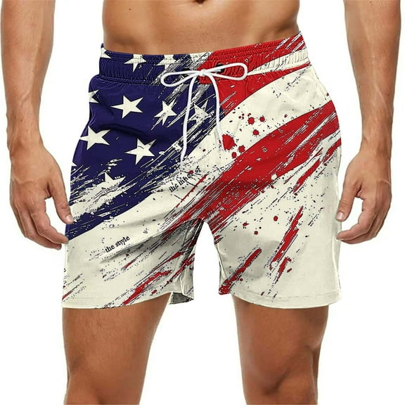 BLTIBY Mens Casual Shorts Summer Printed Elastic Waist Drawstring Shorts Fashion Comfortable Short Beach Pants with Pockets Multicolor 17 XL