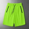 thumbnail image 1 of BLTIBY Mens Casual Shorts Summer Solid Color Elastic Waist Drawstring Beach Loose Shorts Lightweight Fashion Short Pants with Zip Pockets Green 3XL, 1 of 6