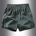 thumbnail image 1 of BLTIBY Mens Casual Shorts Summer Solid Color Elastic Waist Drawstring Beach Short with Zip Pockets Fashion Sports Short Pants Army Green 4XL, 1 of 3
