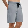 thumbnail image 1 of BLTIBY Mens Casual Shorts Summer Solid Color Elastic Waist Drawstring Comfortable Fashion Short Pants with Pockets 2025 Gray XXL, 1 of 7