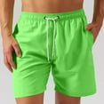 thumbnail image 1 of BLTIBY Mens Casual Shorts Summer Solid Color Elastic Waist Drawstring Shorts Fashion Loose Sports Short Pants with Pockets Green L, 1 of 6