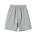 thumbnail image 1 of BLTIBY Mens Casual Shorts Unisex Summer Solid Color Elastic Waist Drawstring Short Fashion Comfortable Plus Size Short Pants with Pockets 2025 Gray 3XL, 1 of 8