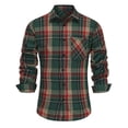 thumbnail image 1 of BLTIBY Mens Flannel Shirts Long Sleeve Button Down Lapel Shirt Plaid Printed Casual Work Shirts with Pockets Green 2 L, 1 of 8